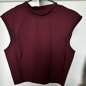 lululemon athletica Red Muscle Tee Boxy Sleeveless Crop Top